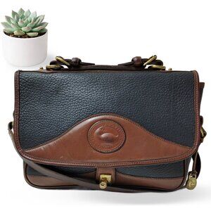 Dooney & Bourke Cavalry Flap Crossbody Bag AWL Black Brown Vintage
